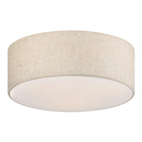 Galtlap 18 inch drum ceiling light with linen shade provides soft, even illumination.