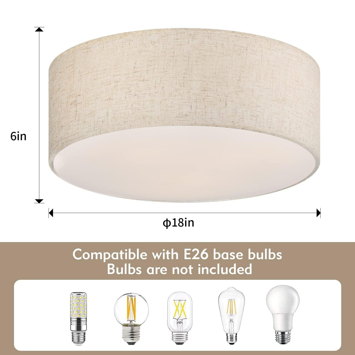 Galtlap bedroom ambient light with linen shade for restful evenings.