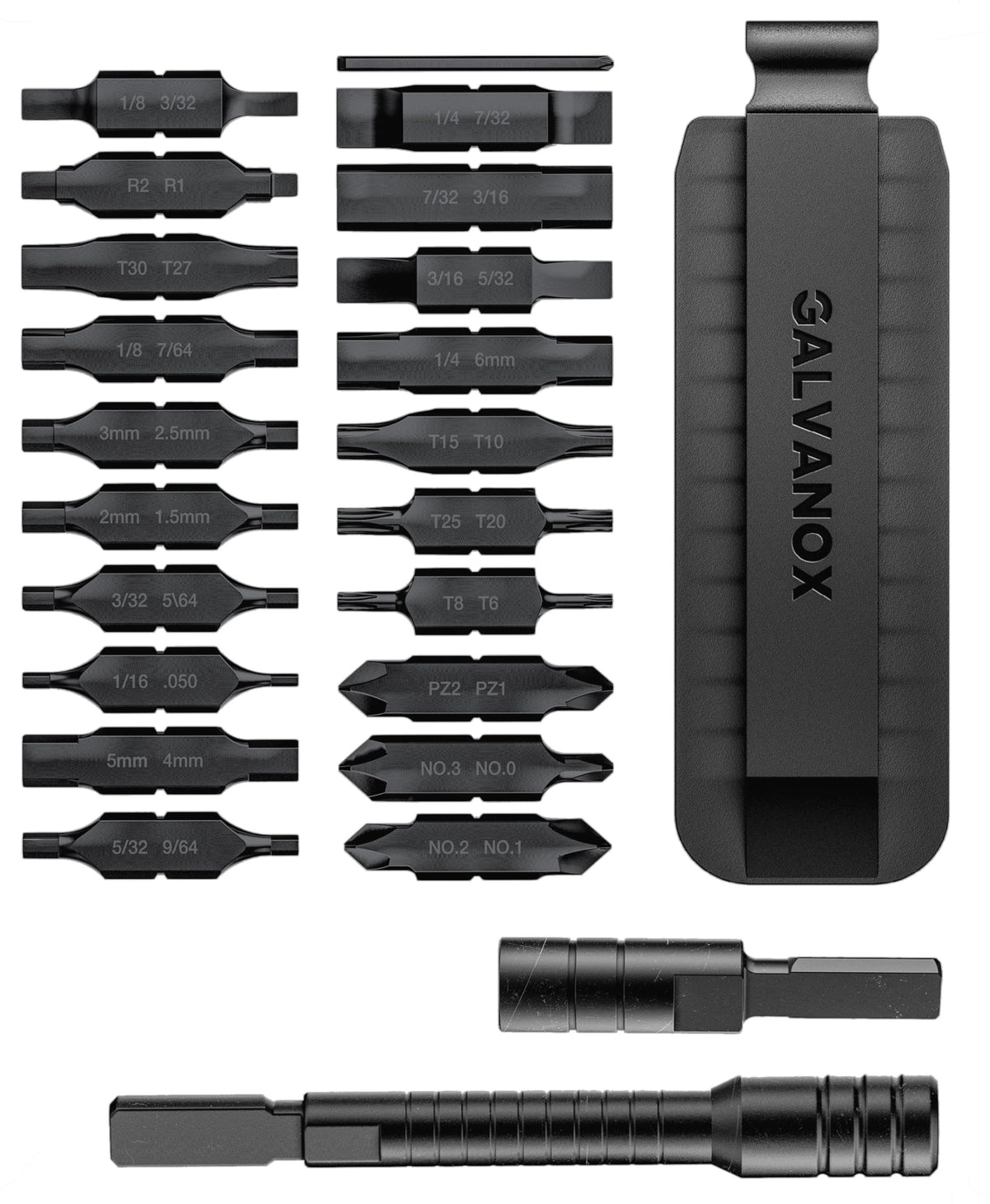 GALVANOX 23PC bits in use for secure multitool attachment and quick bit changes