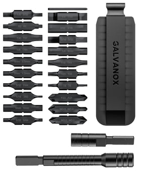 GALVANOX 23PC bits in use for secure multitool attachment and quick bit changes