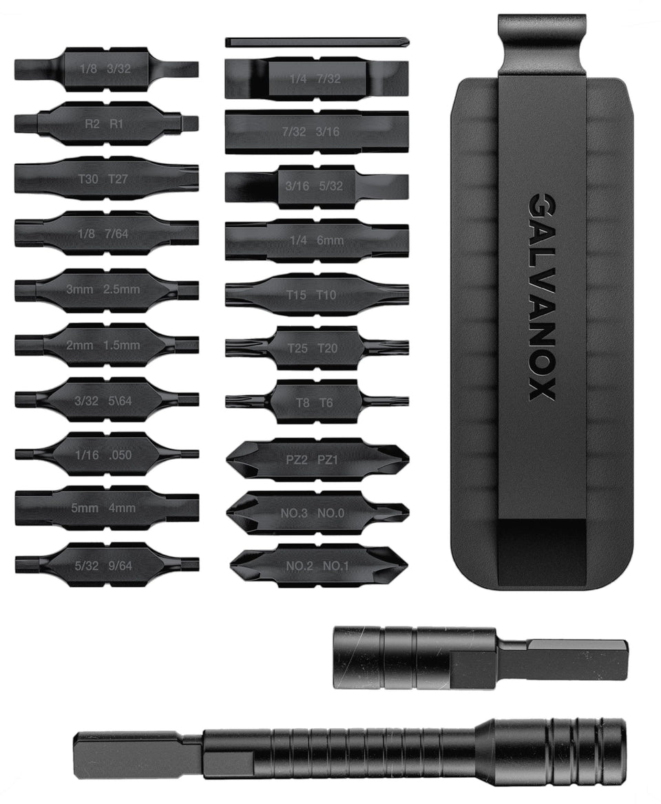 GALVANOX 23PC bits in use for secure multitool attachment and quick bit changes