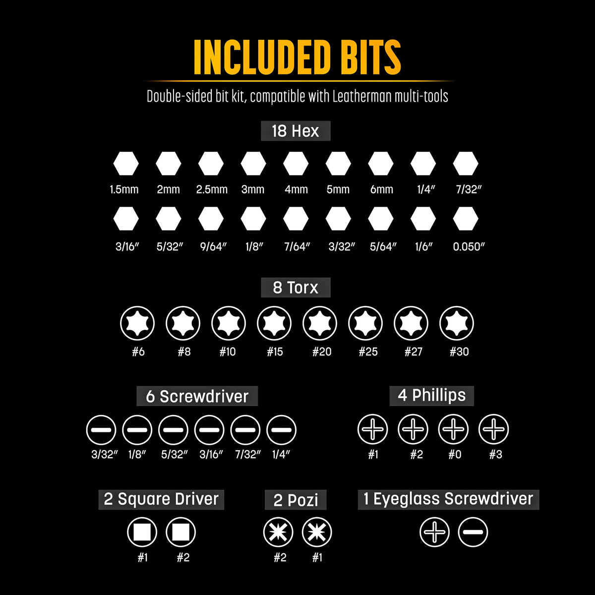Exterior slots for extender, pen, or small flashlight within easy reach