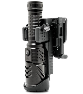 GALVANOX K8 side latch retention secures flashlight during movement