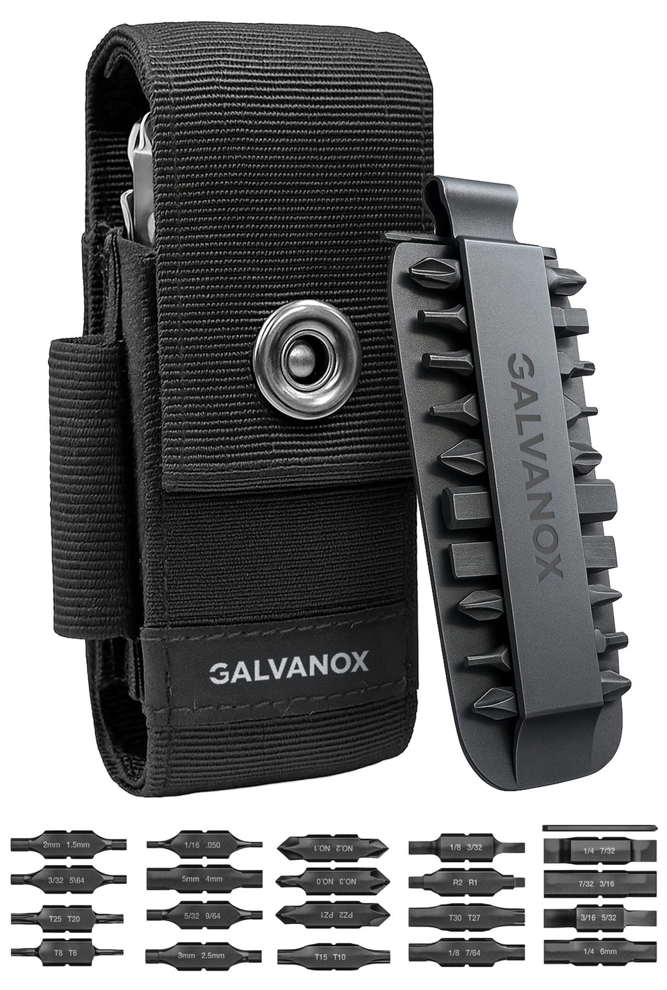 GALVANOX nylon sheath with belt pouch keeps Leatherman secure on the go
