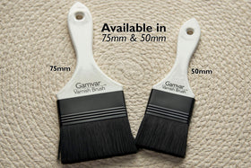 Gamblin Gamvar synthetic-bristles for precise varnishing without animal fibers.