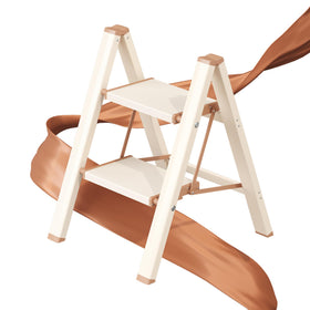 GameGem 2 Step Ladder shows aluminum frame for compact storage after folding.