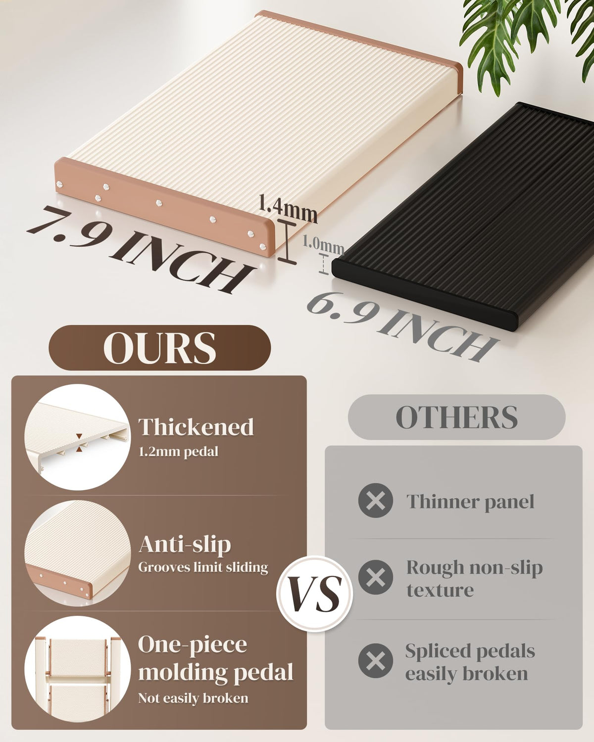 GameGem 2 Step Ladder demonstrates anti-slip feet with stripes protecting floors.