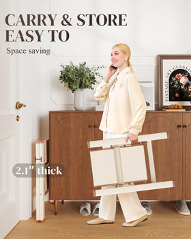 GameGem 2 Step Ladder in cream chocolate finish blends with home decor.