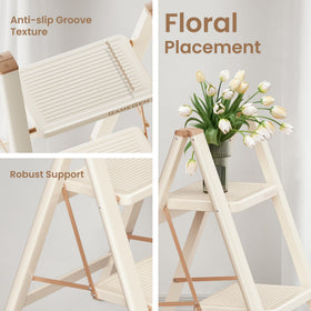 GameGem 3 Step Ladder folded compact demonstrating portability.