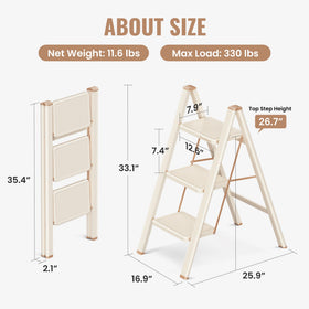 GameGem 3 Step Ladder in use beside a counter providing stable height.