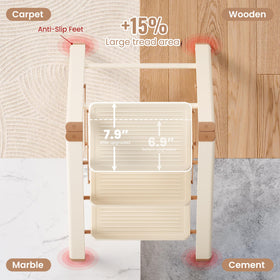 GameGem 3 Step Ladder widened treads for comfortable footing.