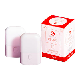 Gamma Revive red night light glows softly in the bedroom for a calmer bedtime
