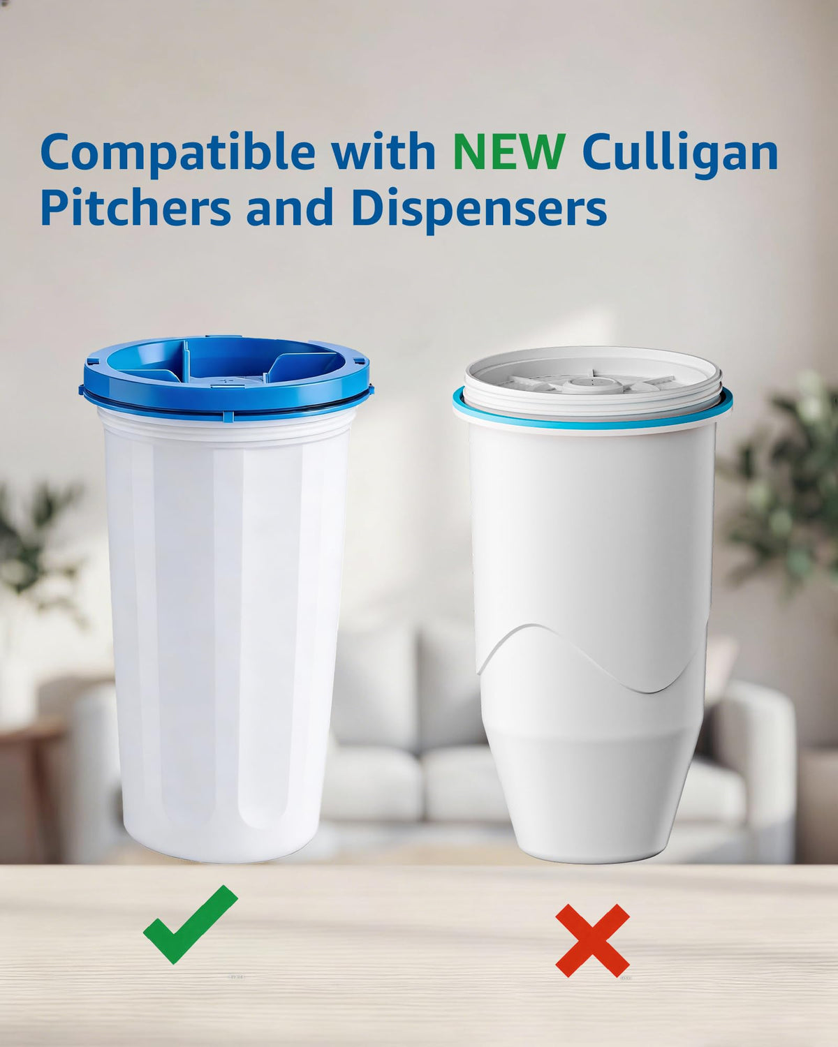 GAMOTH four-pack replacement filters ready for Culligan compatibility and convenient home hydration.