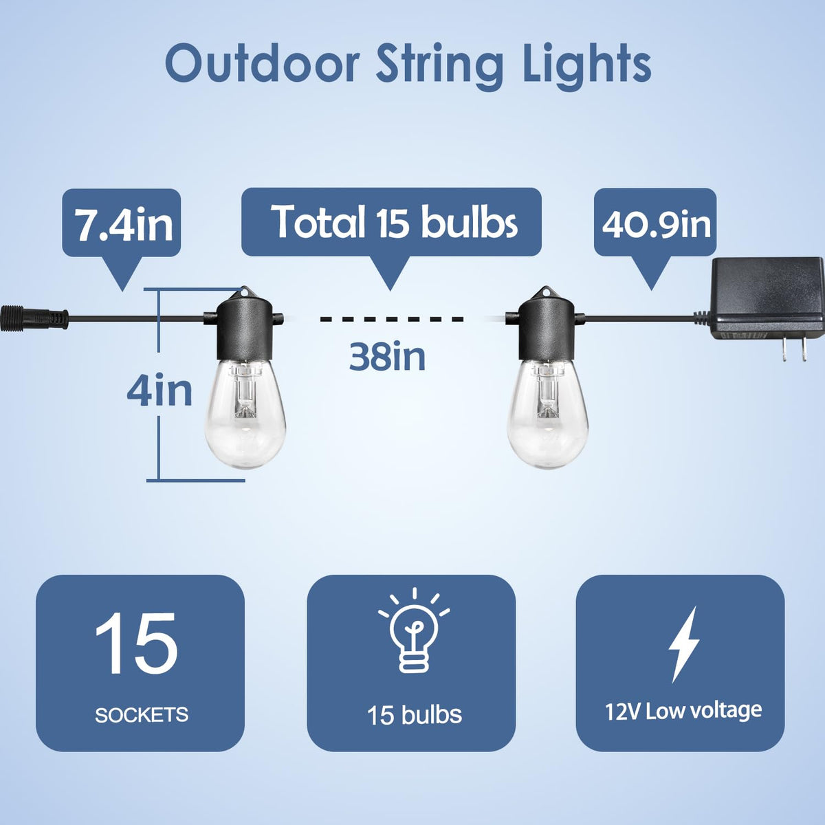 GANA 12V safety outdoor bulbs provide a safer lighting option.