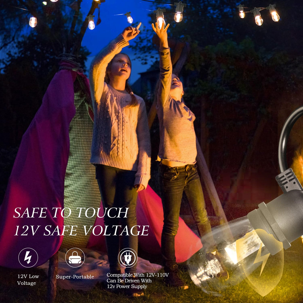 GANA outdoor string lights suit patios, gardens, fences, and balconies.