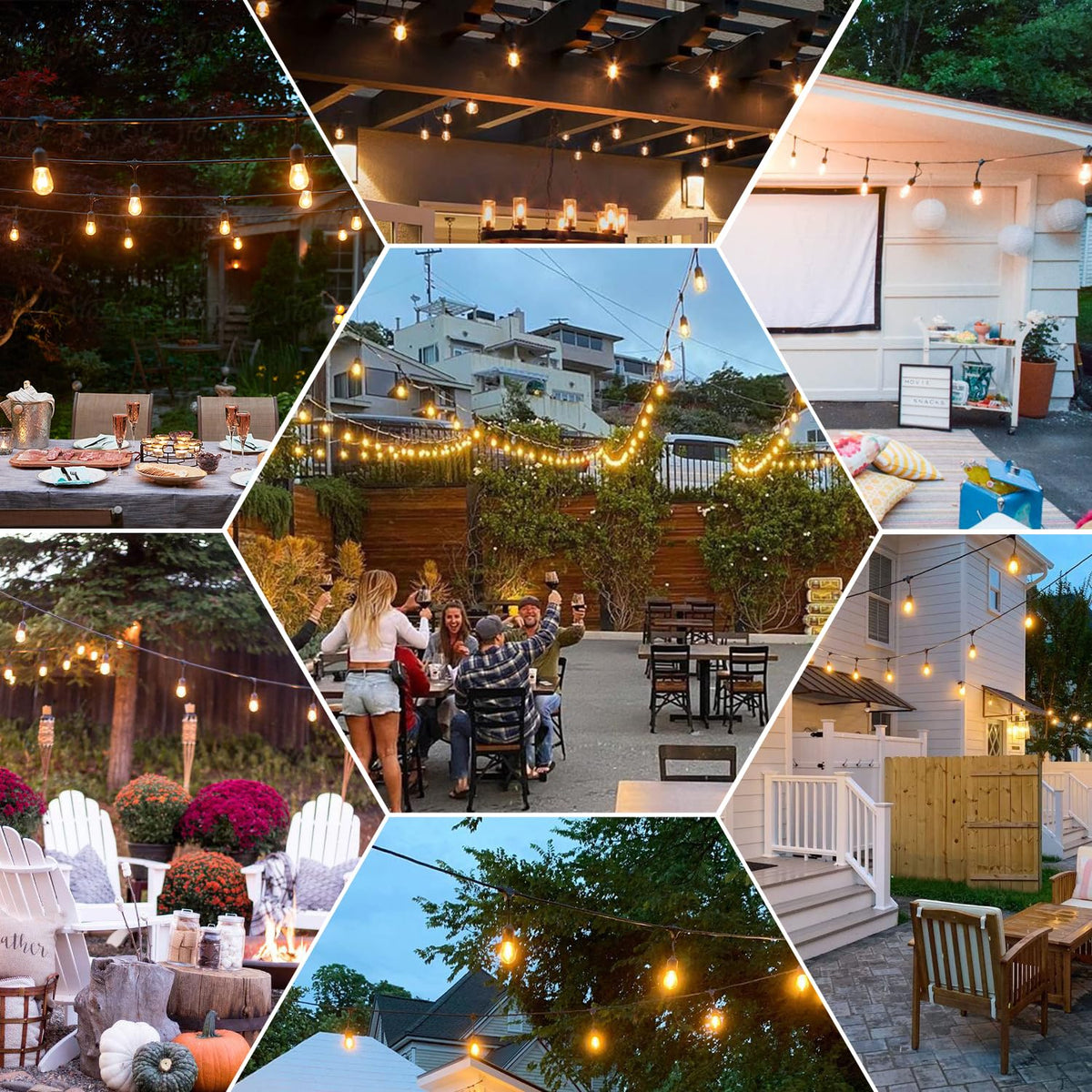 GANA warm white glow creates inviting evenings on decks.