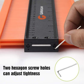 GANASAN contour gauge tracing outline on wood to shape a cut
