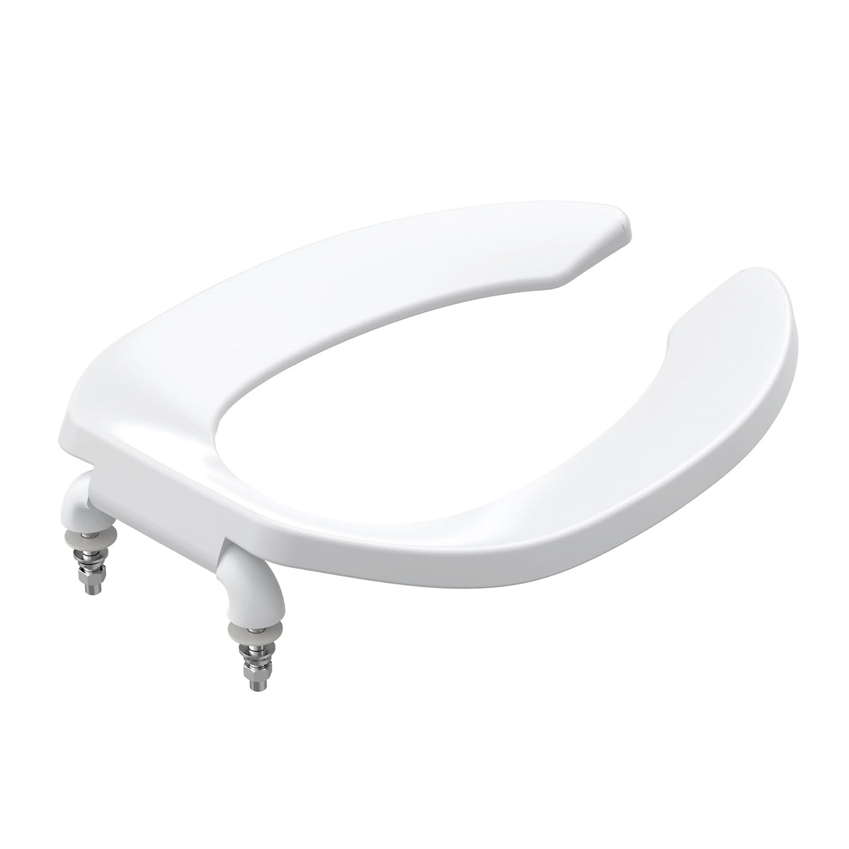 GAOMON open-front elongated 18.5-inch toilet seat close-up shows durable PP material.
