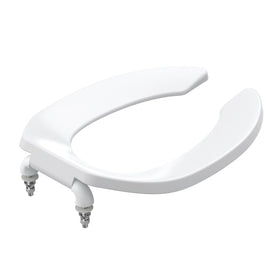 GAOMON open-front elongated 18.5-inch toilet seat close-up shows durable PP material.