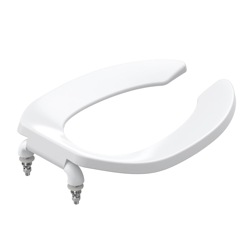 GAOMON open-front elongated 18.5-inch toilet seat close-up shows durable PP material.