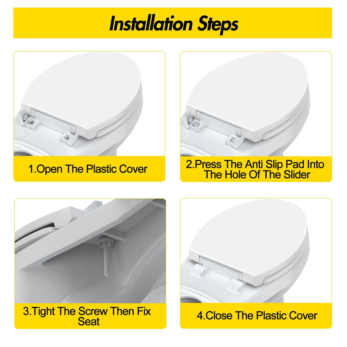 GAOMON 17-inch seat cover ready to fit standard toilets