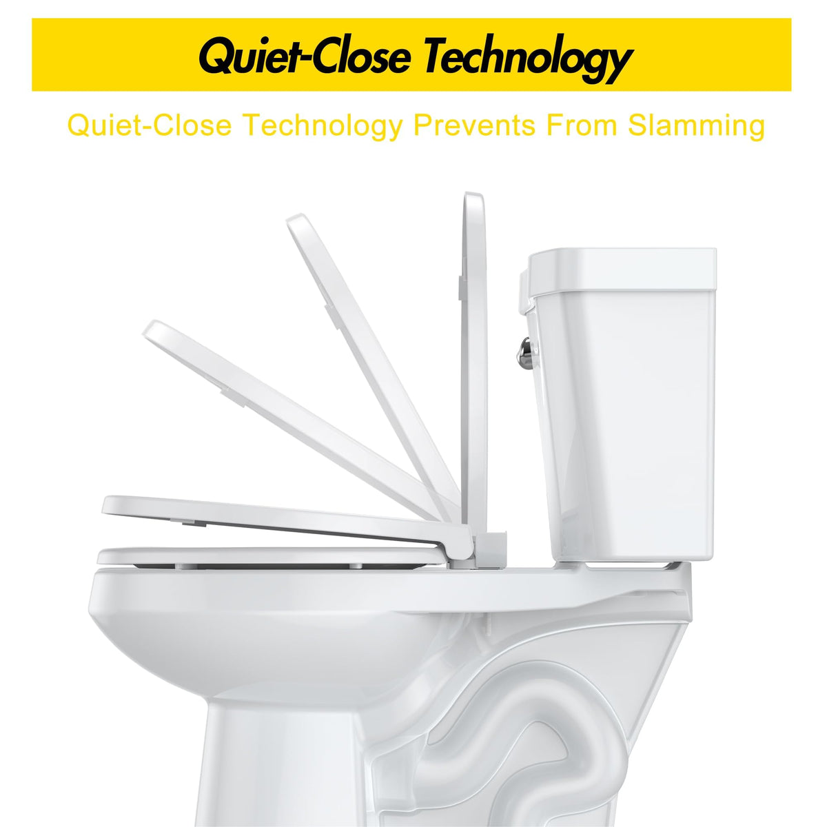 GAOMON toilet seat cover surface demonstrating easy-clean non-porous finish