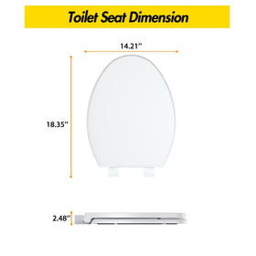 GAOMON toilet seat cover showing slow close hinges for quiet use