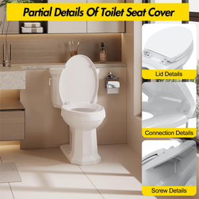 GAOMON toilet seat cover in white for a bright bathroom look