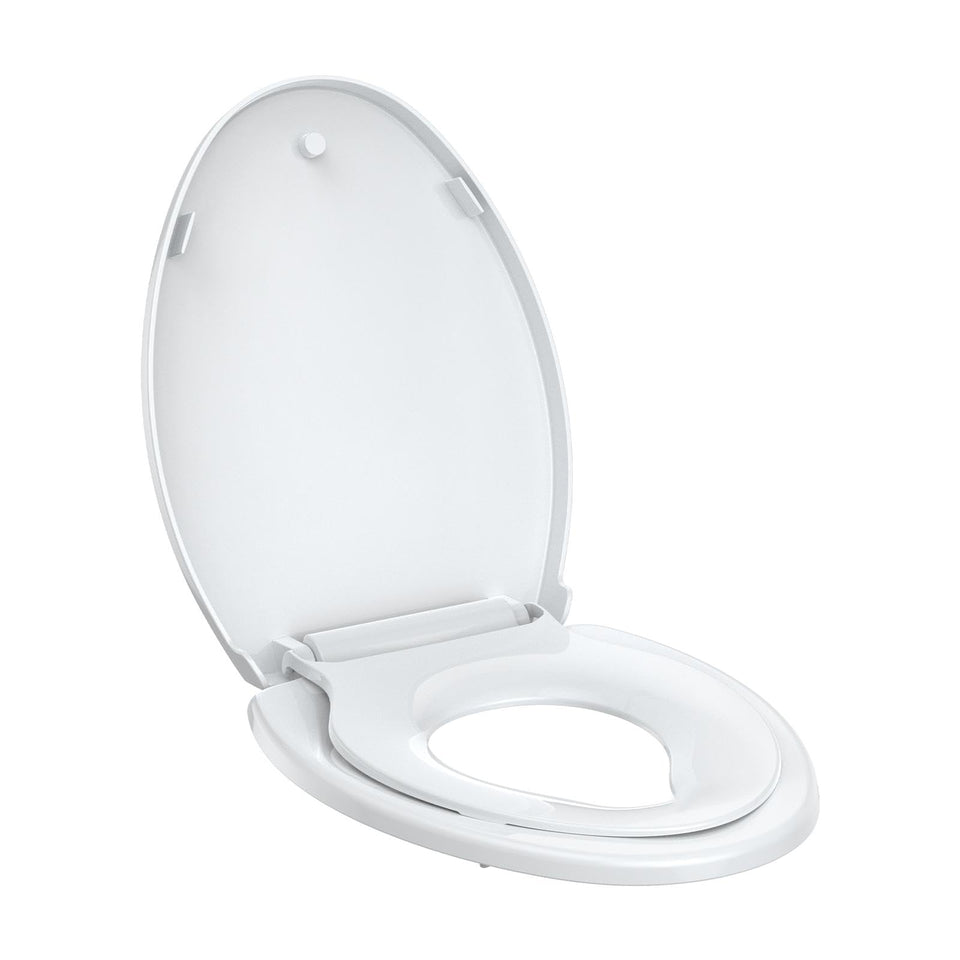 GAOMON toilet seat with toddler seat on elongated design supports safe potty training