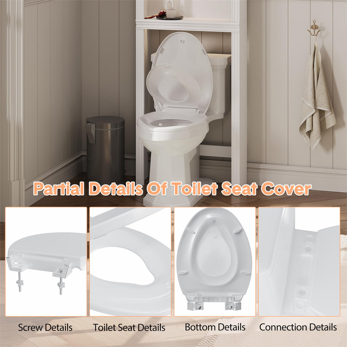 GAOMON universal fit seat works with standard toilets for simple setup