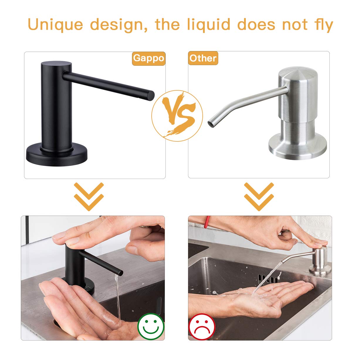 GAPPO dispenser being wiped with warm soapy water for easy cleaning.
