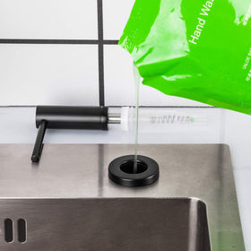 GAPPO matte black kitchen countertop design complements stainless appliances.