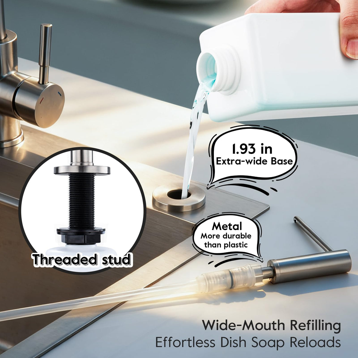 GAPPO easy-install countertop dispenser for quick setup.