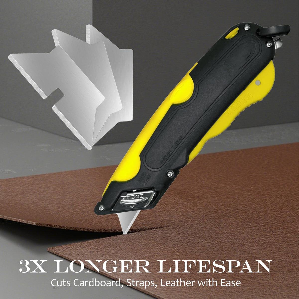 GAQUECY versatile blades handle cardboard, tape, plastic wrap, leather, and more with ease.