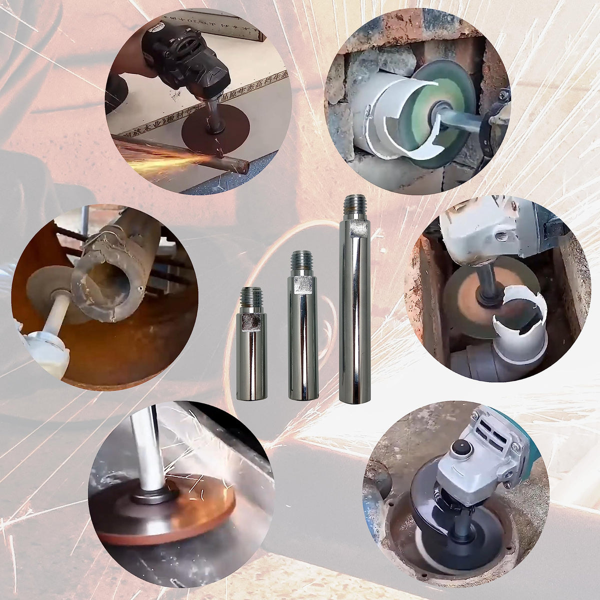Gaquolam kit compatible with 5/8-11 grinders from major brands