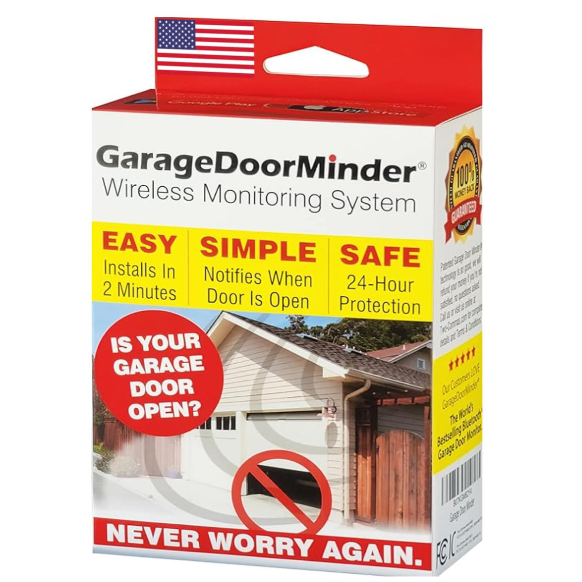 Garage Door Minder Version II sensor shows door status from any room with clear alerts.