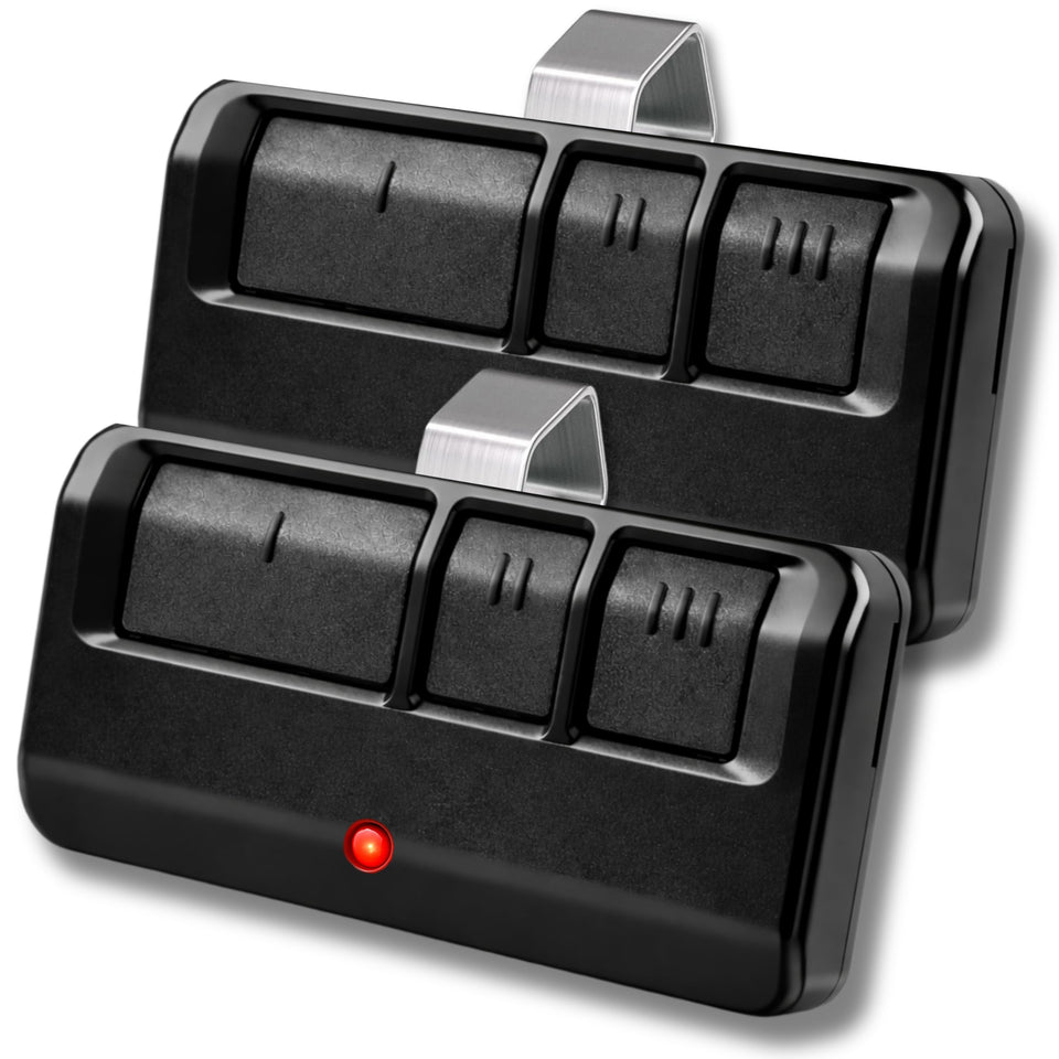 GARAGE STOP 2x 893LM remote front view with universal compatibility.