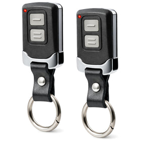 GARAGE STOP 2X Mini remote front view; compact keychain design for daily use.