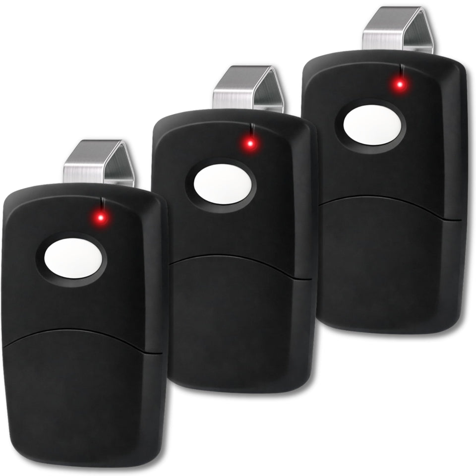 GARAGE STOP Multicode 308911 remote front view showing compact design for easy handling