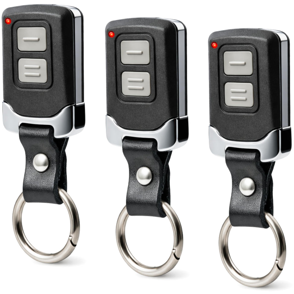 GARAGE STOP 3X Mini remote front view for universal compatibility and easy access.