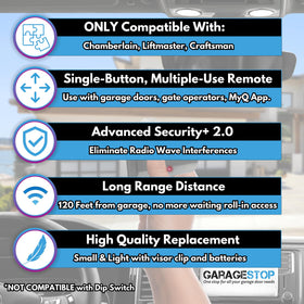 Garage Stop 891LM remote's single-button control simplifies garage access.