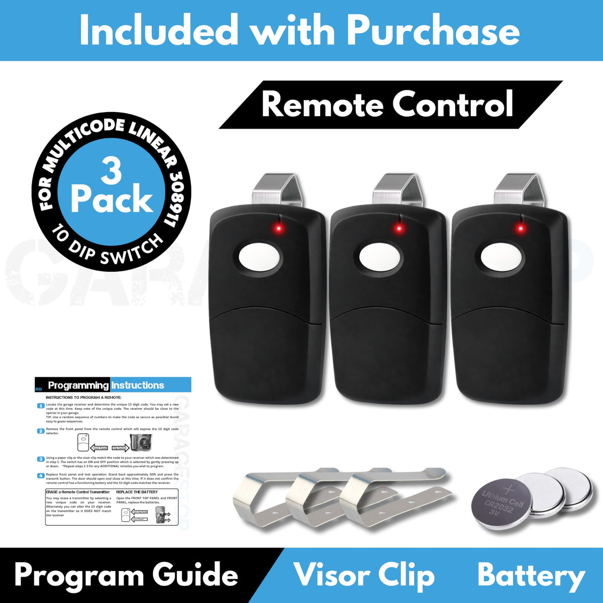 GARAGE STOP compact remote fits in hand for quick access
