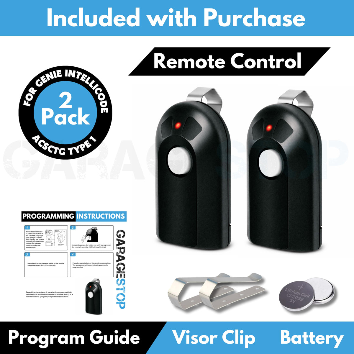 GARAGE STOP DIY programming video included with the remote.
