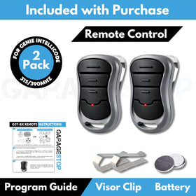 Garage Stop G3T-BX remote battery inside with CR2032 included.