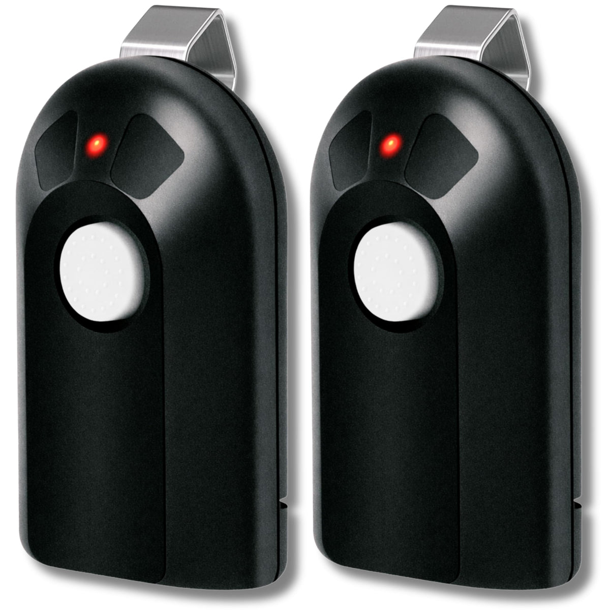 GARAGE STOP GIT-1 remote beside a car for Genie Intellicode compatibility and long-range access.