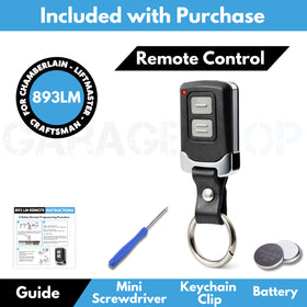 GARAGE STOP Mini remote compatibility chart illustrating broad model support.