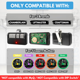 Garage Stop universal remote package included with visor clip and CR2032 battery.