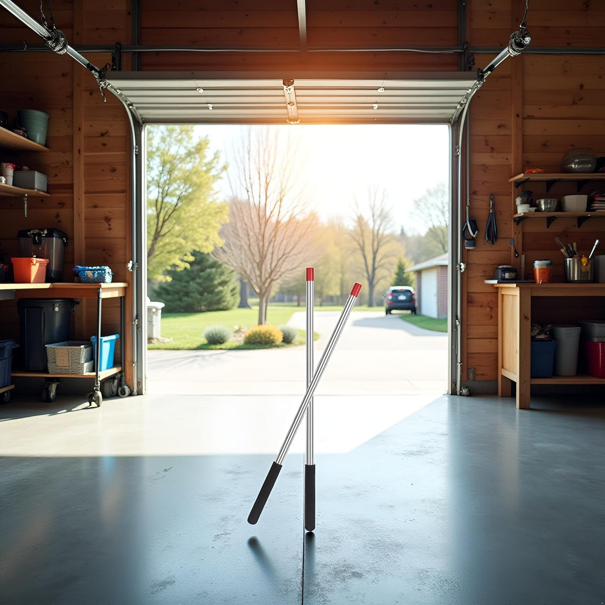 Garagespringf2c torsion spring winding tool enhances leverage for efficient adjustments.
