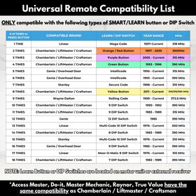 GARAGE STOP Learn Button compatibility demonstration for easy setup.