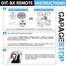 Garagestop 1-button Genie remote highlighting simple operation for daily use.